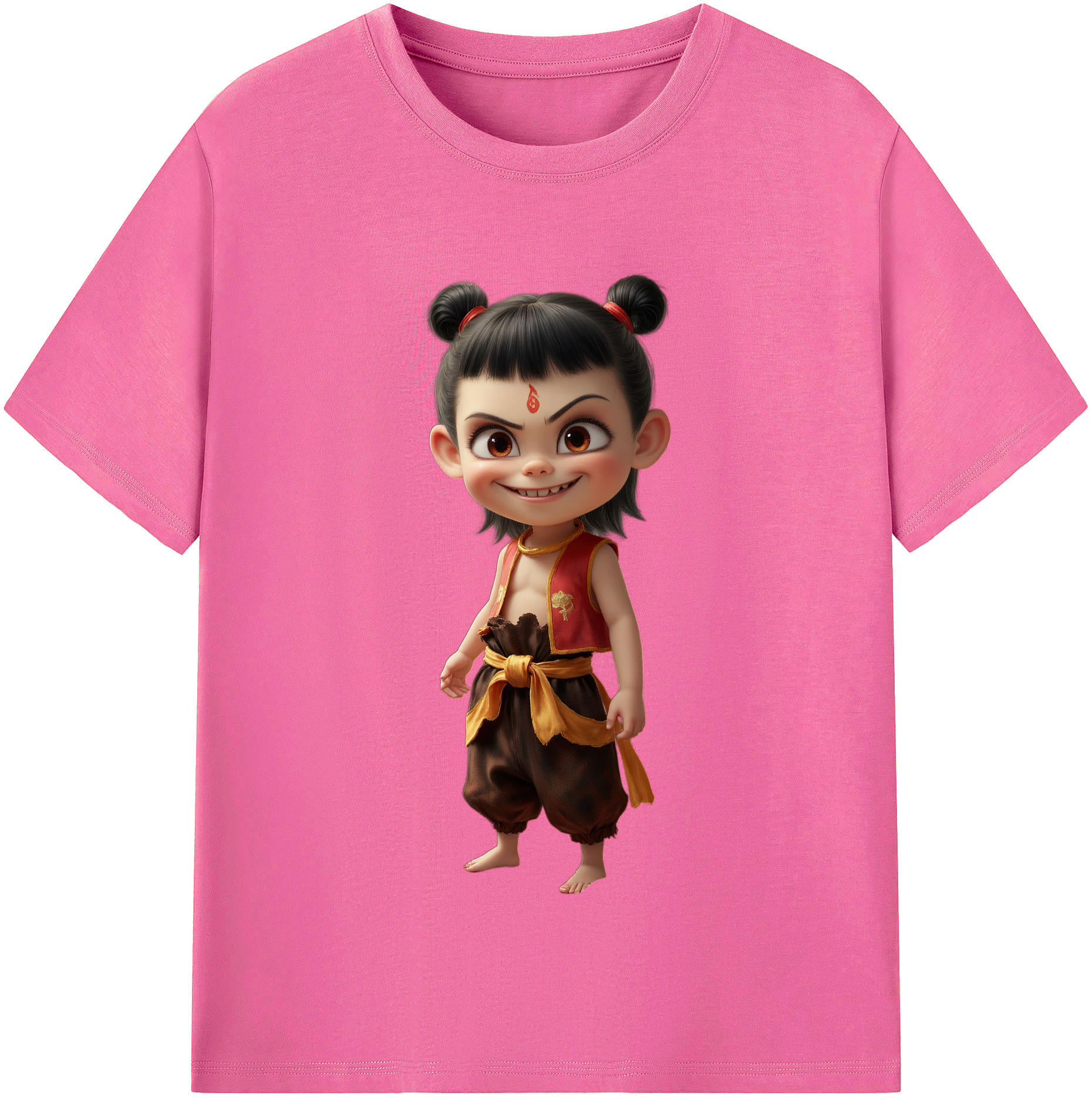 （画像用） Ne Zha 2 ナタ 魔童の大暴れ レディースカジュアルプリントTシャツ（綿100％）